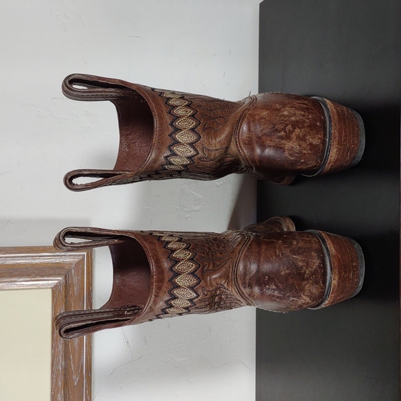 Justin Boots Shoes Reba By Justin Leather Cowboy Boots Poshmark